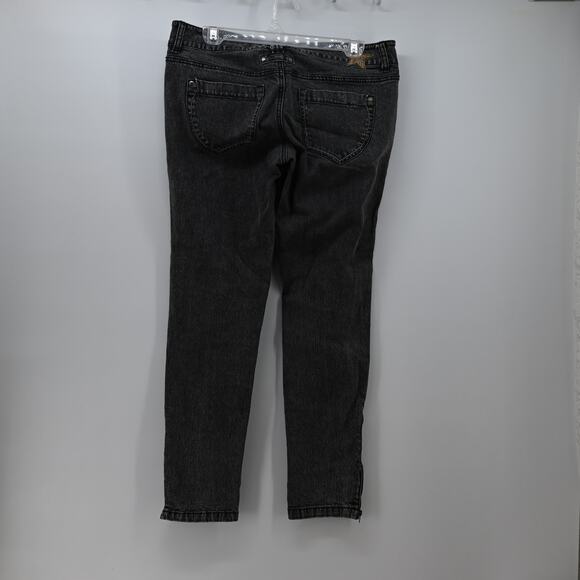 DKNY Skinny Jeans Y2K Style Zipper Faded Black Women Size 30 - Picture 2 of 15